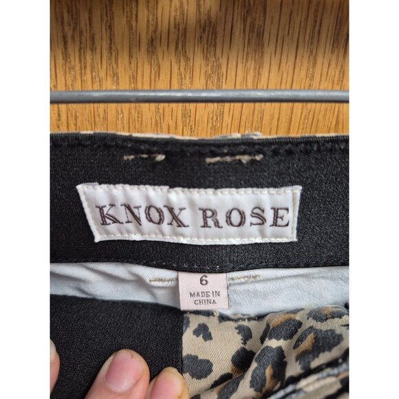 Knox Rose Women's Leopard Print Ankle Skinny Pants Size 6, Comfort Waist - Picture 9 of 10